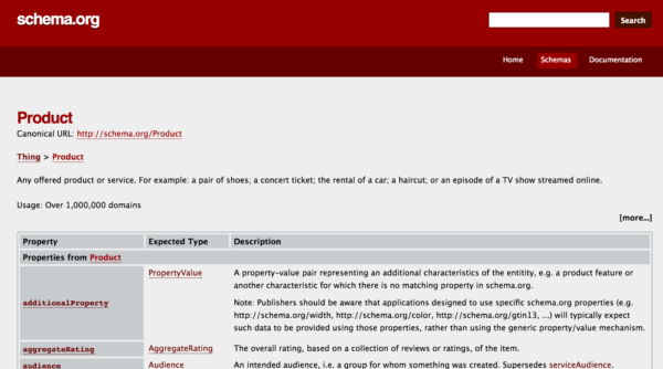 a screenshot of schema.org giving insight into what structured data is and how it works