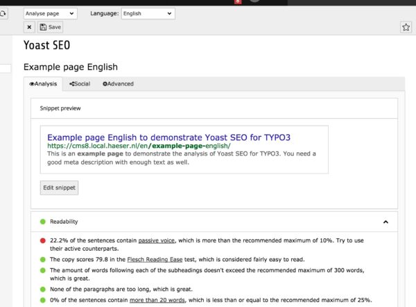 yoast seo typo3 content analysis