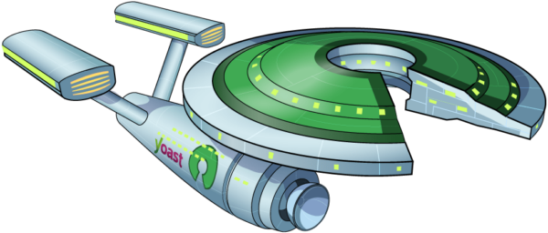 illustration of space ship with the name Yoast on the side