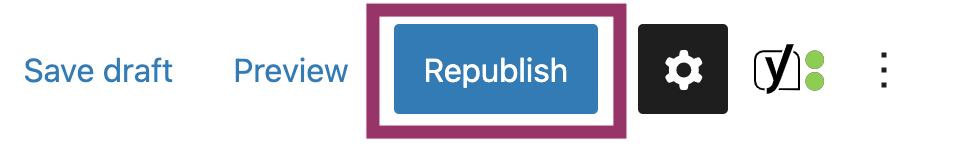 A screenshot of the republish button