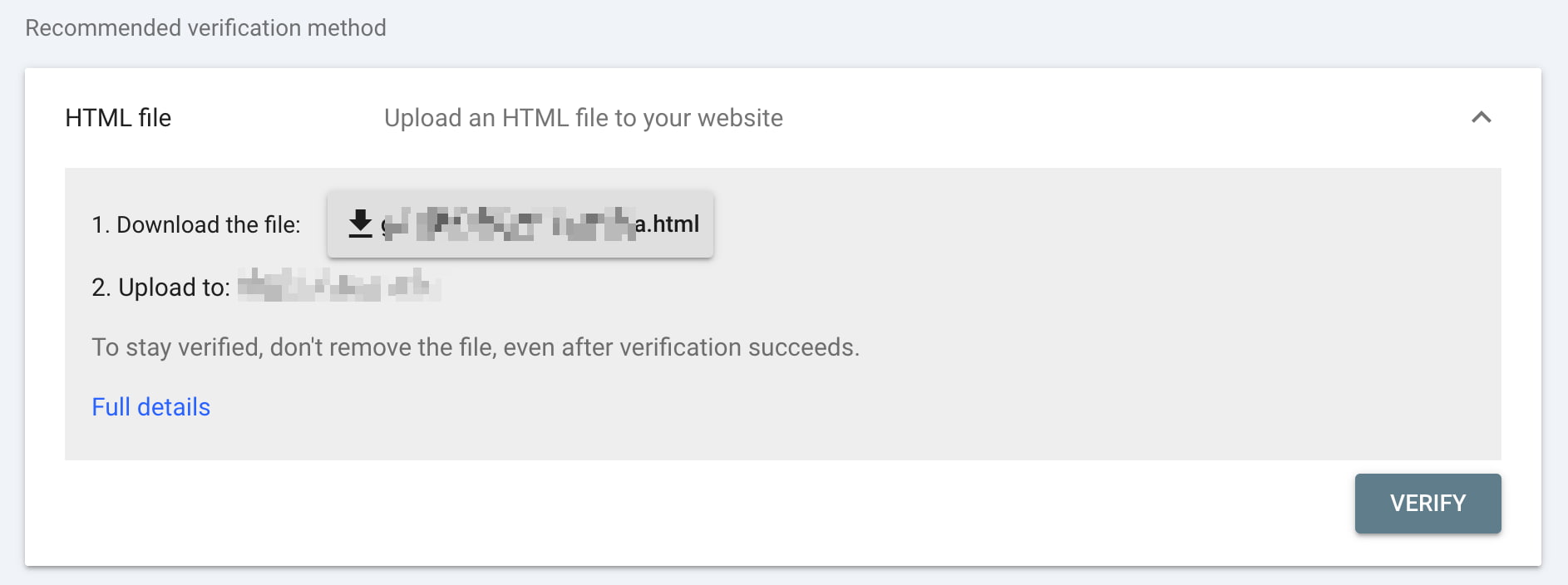 download html file to get the verification code 