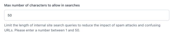 screenshot of the "Max number of characters to allow" toggle in the crawl optimization settings in Yoast SEO