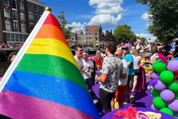 Yoasters celebrating pride at the Amsterdam Canal Parade