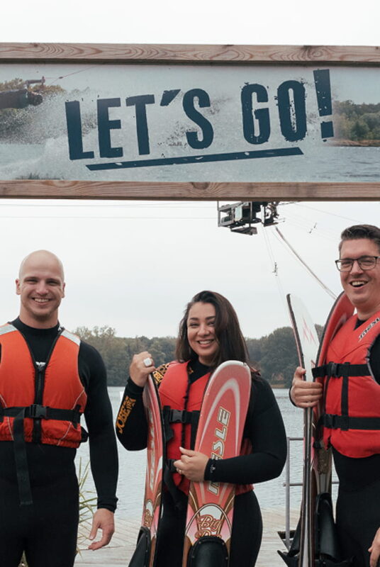 Photo of Yoasters preparing to do watersports